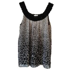 ECI Y2K Boho Festival Animal Print Crochet Shoulder Neck Lightweight Tank Top 4